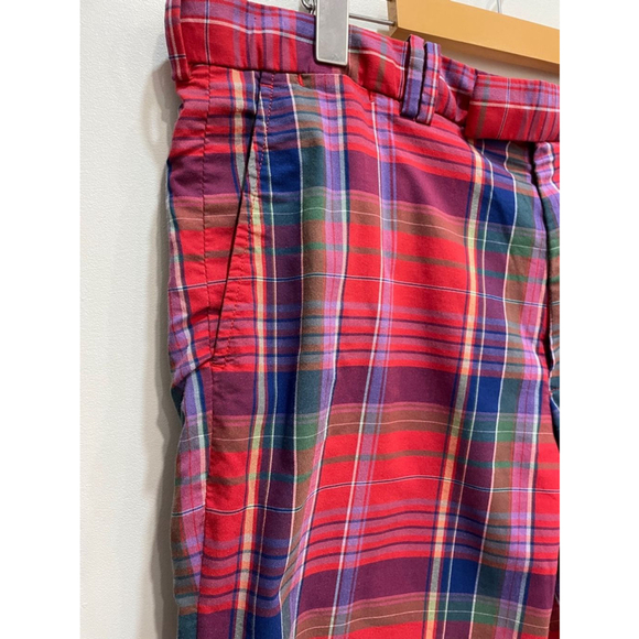 RLX Ralph Lauren Plaid Madras Colourful Preppy Golf Shorts Mens 36 Red Blue - Picture 5 of 14